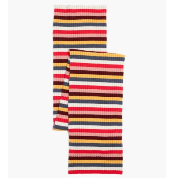 SET- Madewell Carousel Stripe Knit Wool Blend Hat Beanie and Scarf Merino Alpaca - Picture 6 of 13